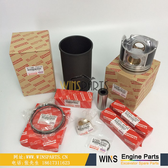 S1146-73200 S130B-E0390 S130B-E0390 S1146-73210 040130246A 040130245A 040130244A 日本日野J08E 四配套 活塞总成 缸套总成 