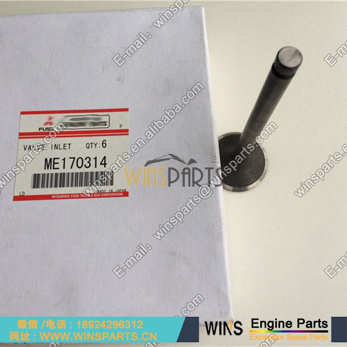 ME170314 VAME170314 ME300285 VAME300285 日本三菱 6D14 6D15 6D16 发动机 进气门 排气门用于神钢 SK330-6 SK290LC-6E SK330LC-6E 配件
