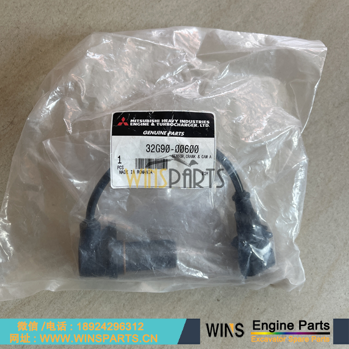 32G90-00600 VA32G9000600 原装日本进口 <a href=//www.mentye.com/Engine-Mitsubishi.html target='_blank'>三菱</a>D04FR发动机 转速传感器 曲轴转速感应器 SENSOR 用于神钢纽荷兰 SK140-8 SK140SR SK135SR 挖掘机配件